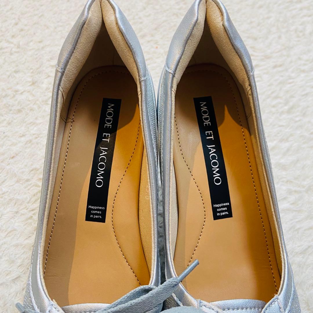 未使用 モード エ ジャコモ ウェッジソール スニーカーパンプス ラメ 23.0