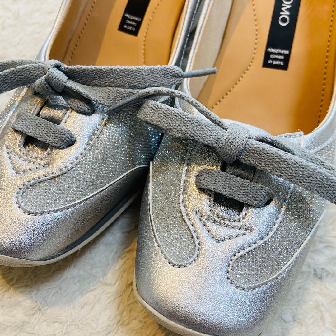 未使用 モード エ ジャコモ ウェッジソール スニーカーパンプス ラメ 23.0