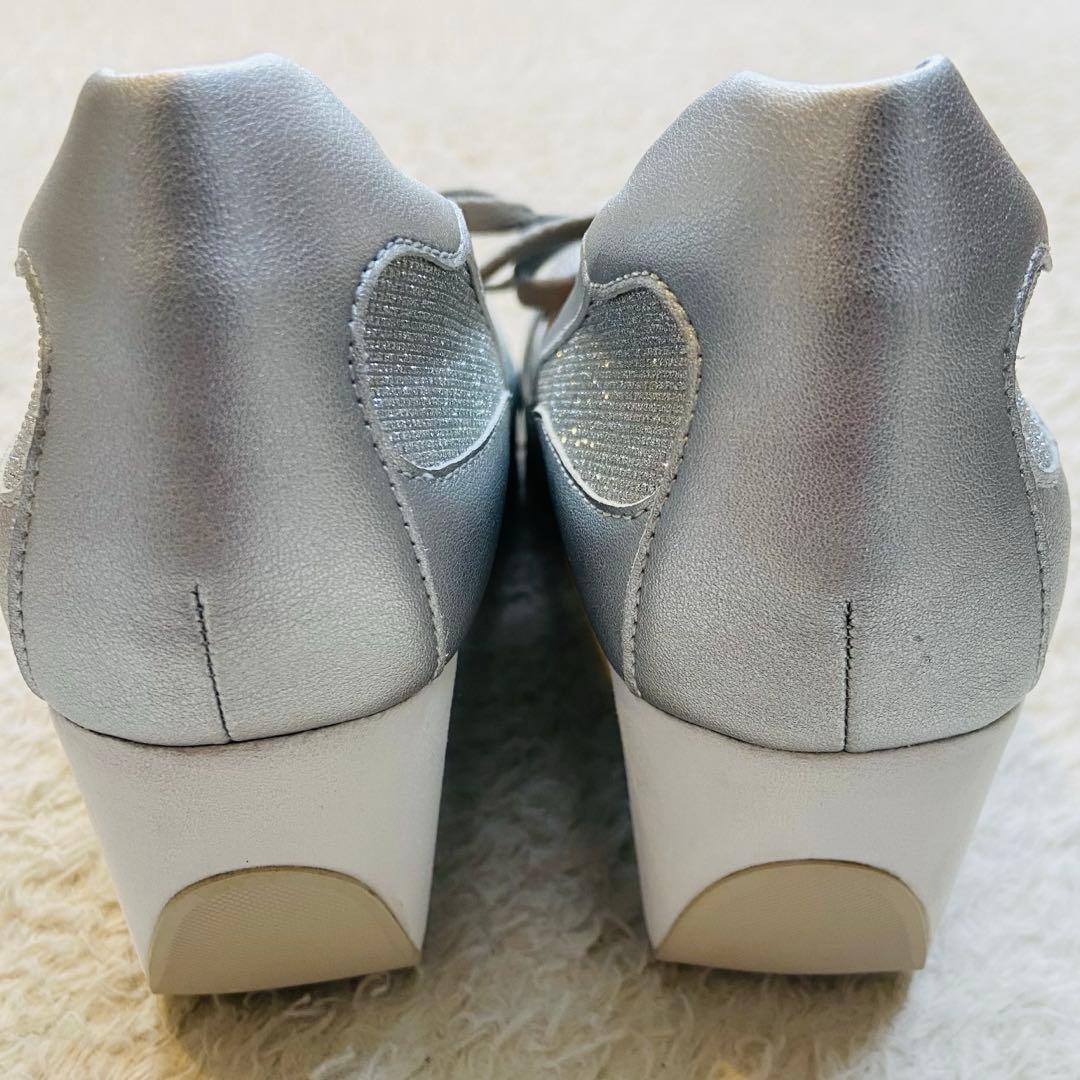 未使用 モード エ ジャコモ ウェッジソール スニーカーパンプス ラメ 23.0