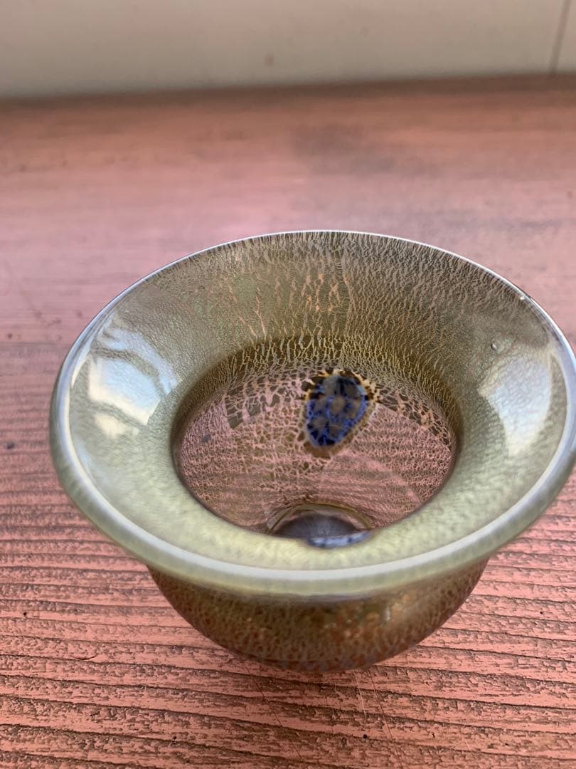 元木貴信さん作　ガラス金箔おちょこ2客セット