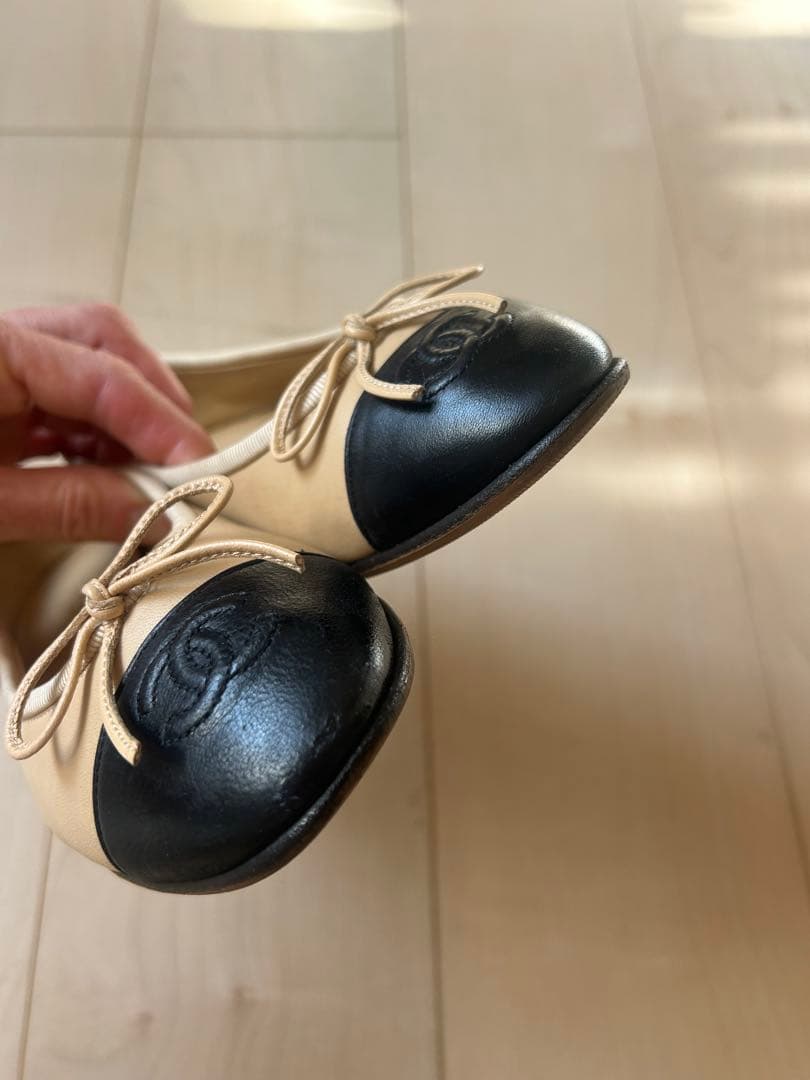 CHANEL バレエシューズ ベージュ・黒 35