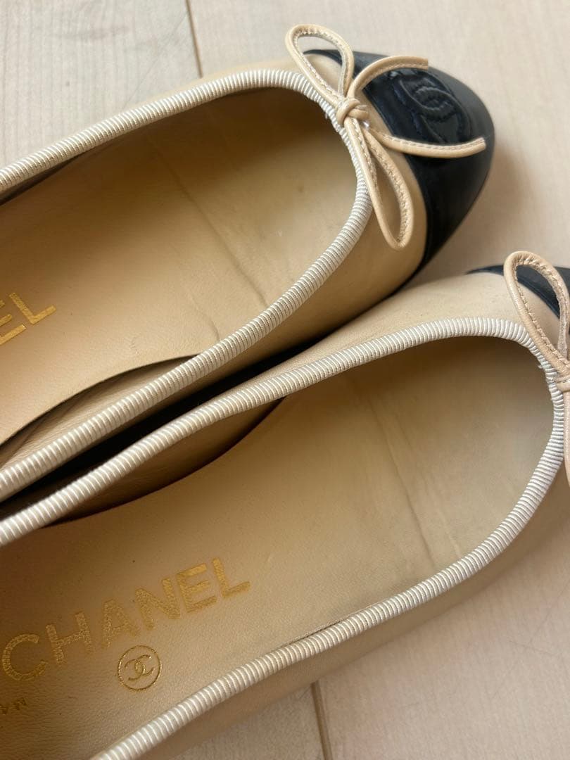 CHANEL バレエシューズ ベージュ・黒 35