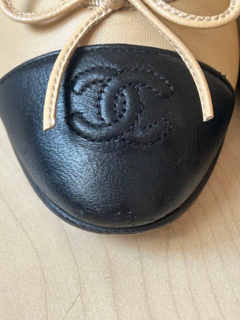 CHANEL バレエシューズ ベージュ・黒 35
