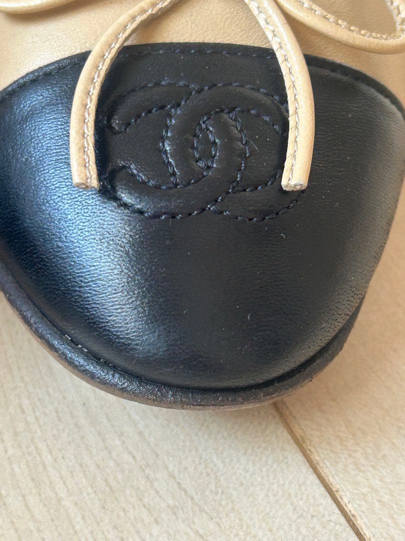 CHANEL バレエシューズ ベージュ・黒 35