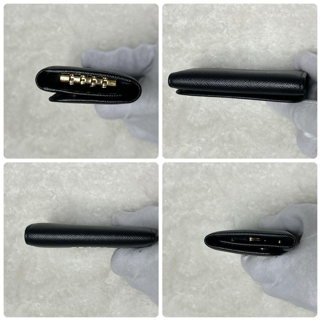 プラダ サフィアーノ 6連キーケース ブラック ロゴ金具 レザー PRADA