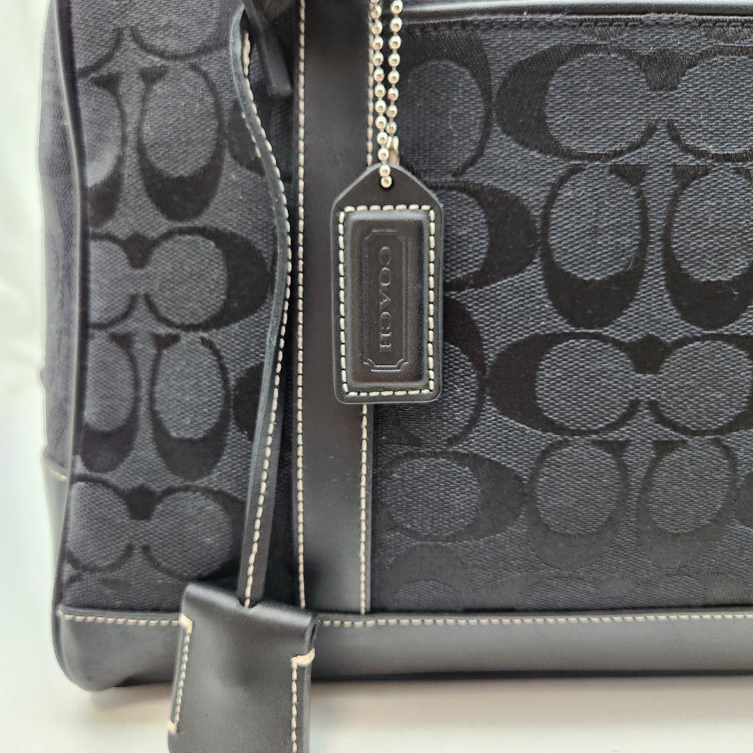 COACH　シグネチャー　キャンバス　ショルダーバッグ　黒　ブラック6097