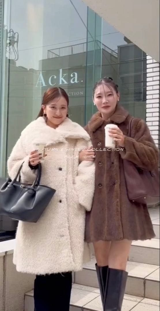 【新品·タグ付き 】Acka. layered collar boa coat