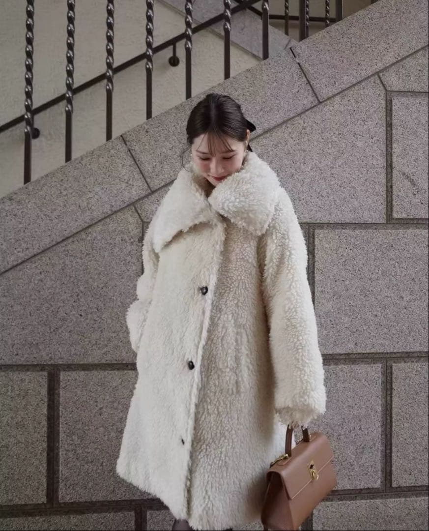 【新品·タグ付き 】Acka. layered collar boa coat