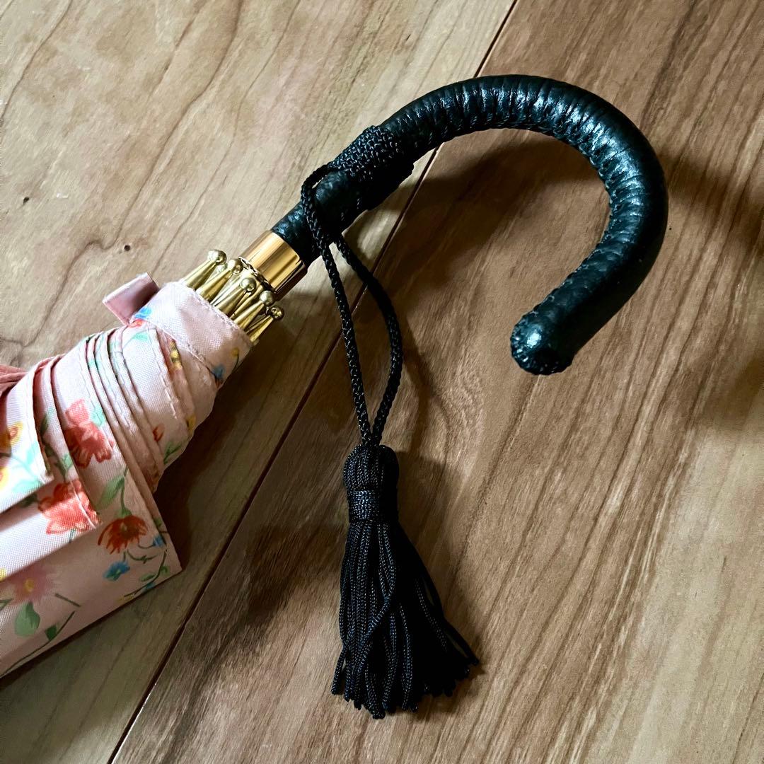 新品未使用タグ付　前原光栄商店　雨傘　日傘　ピンク　花柄　タッセル付き