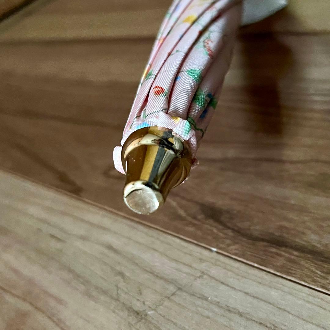 新品未使用タグ付　前原光栄商店　雨傘　日傘　ピンク　花柄　タッセル付き