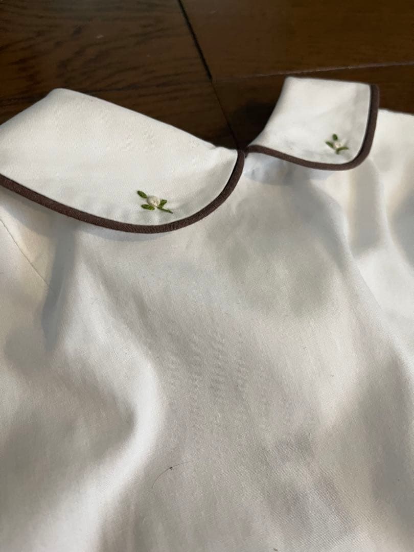 荻窪七里　刺繍　フロントジップ　春夏ワンピース 120 七里久美子　お受験