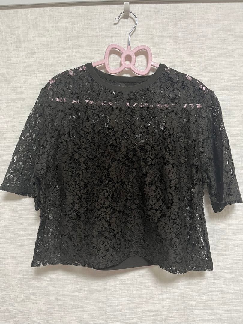 専用ルーニィ　クロップドレースブラウス 佐藤佳菜子コラボ限定色カーキM