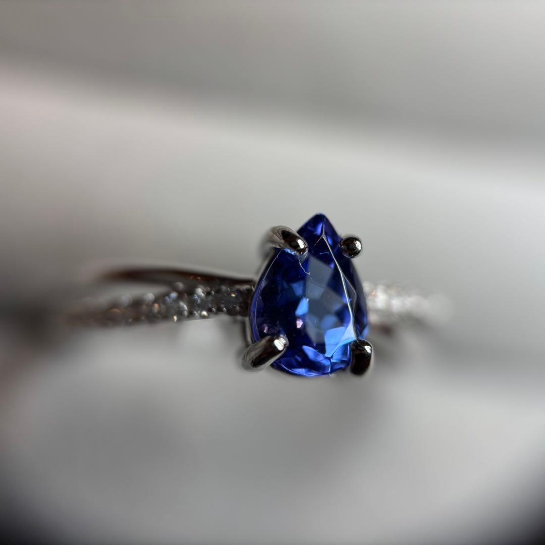 鑑別メモ付き　天然石　タンザナイト　リング　フリーサイズ