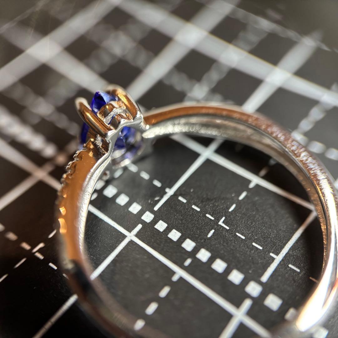 鑑別メモ付き　天然石　タンザナイト　リング　フリーサイズ