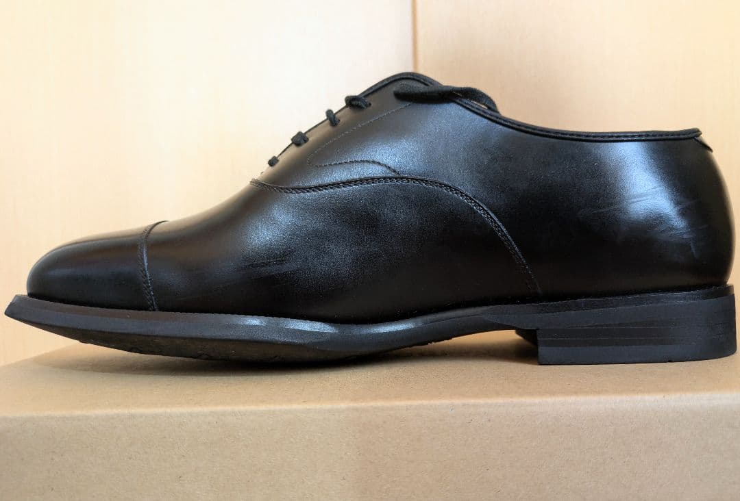 三陽山長 「友二郎」 防水 UK9.5 ブラック ストレートチップ