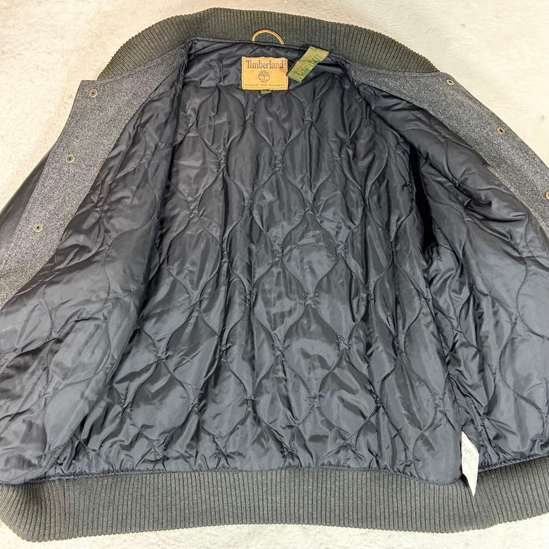 希少❗️ティンバーランド　レザー　メルトン　キルティング　スタジャン　00s 刺繍