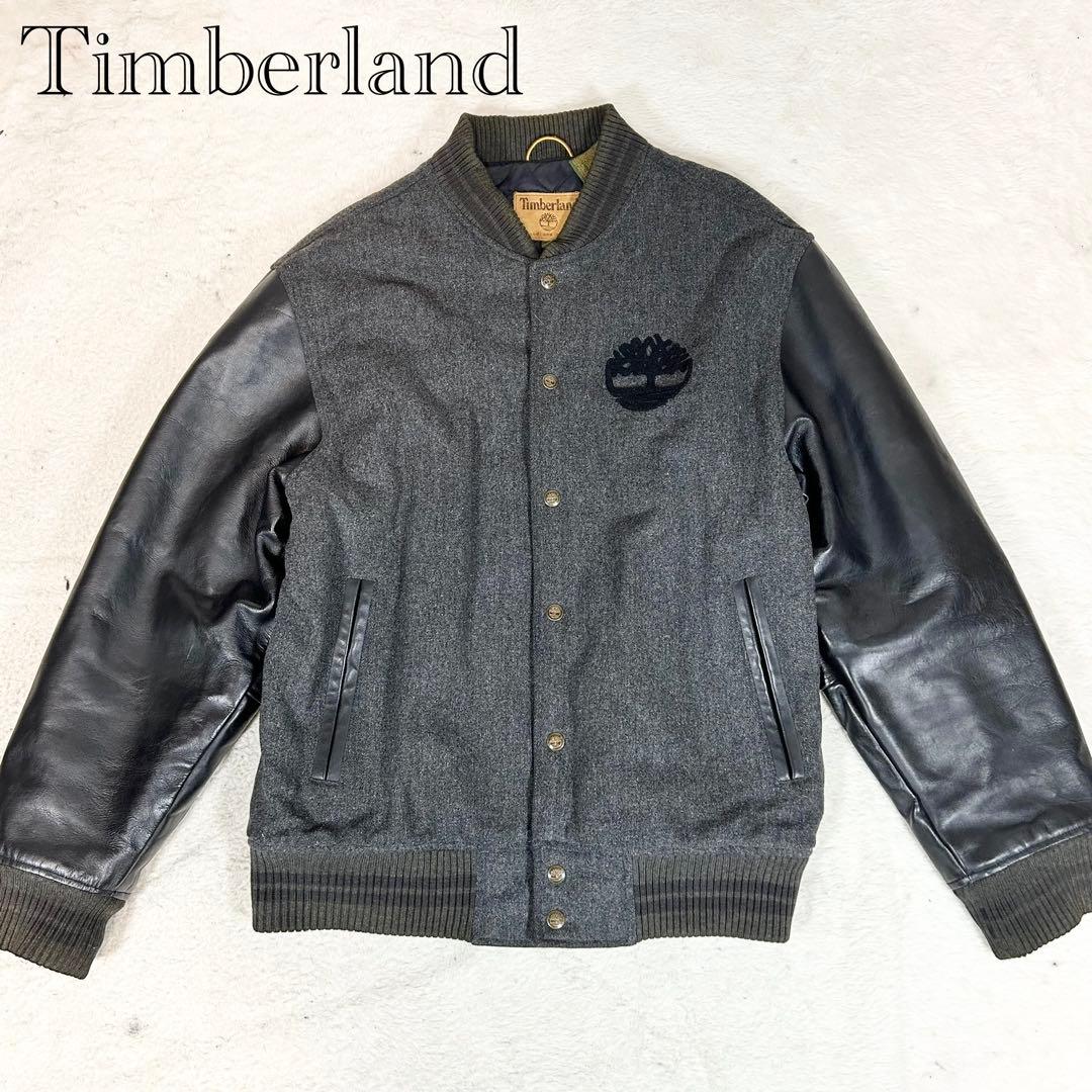 希少❗️ティンバーランド　レザー　メルトン　キルティング　スタジャン　00s 刺繍