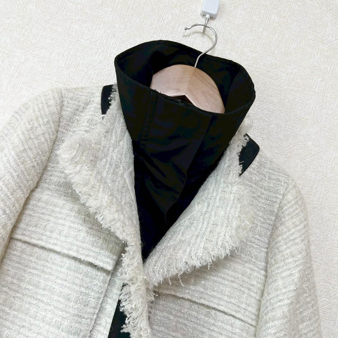定価15万 sacai 22SS フレアツイードジャケット オフホワイト