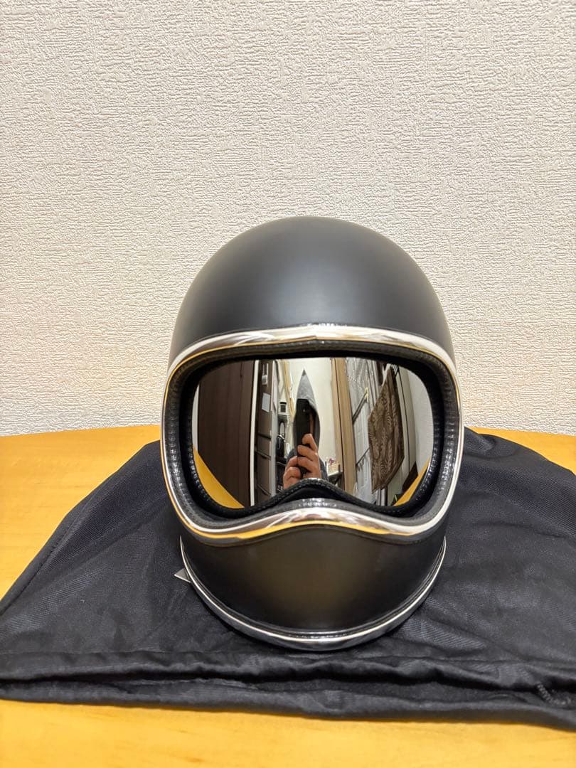 新品スペースヘルメットXLサイズ　マットブラックゴーグルケース付きnobudz風