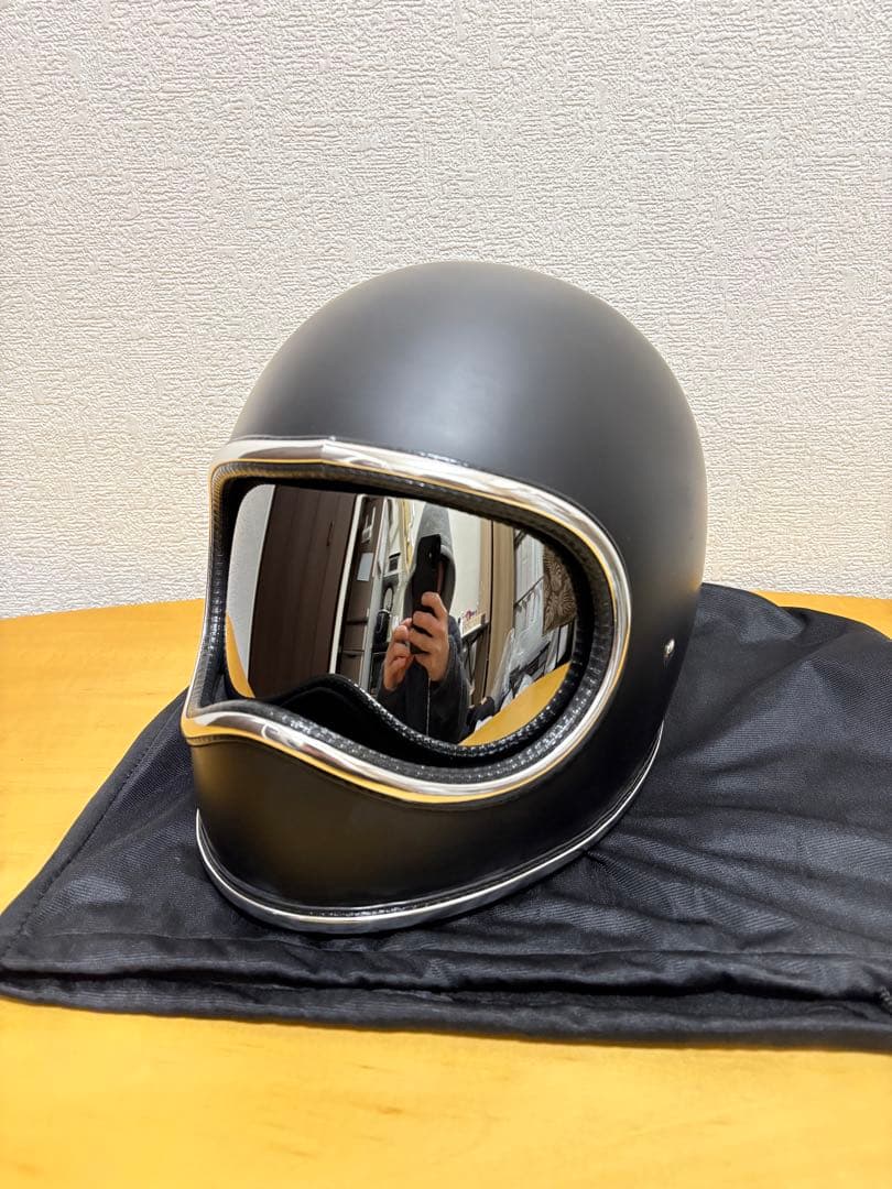 新品スペースヘルメットXLサイズ　マットブラックゴーグルケース付きnobudz風