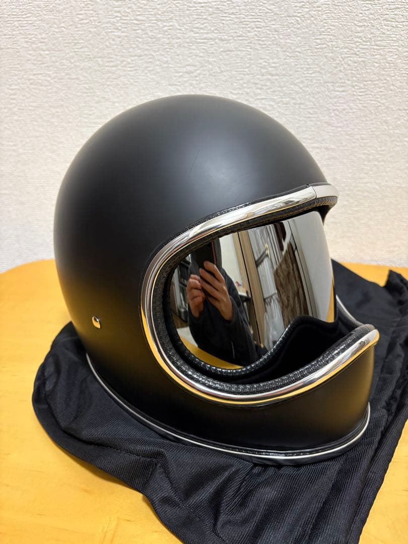新品スペースヘルメットXLサイズ　マットブラックゴーグルケース付きnobudz風