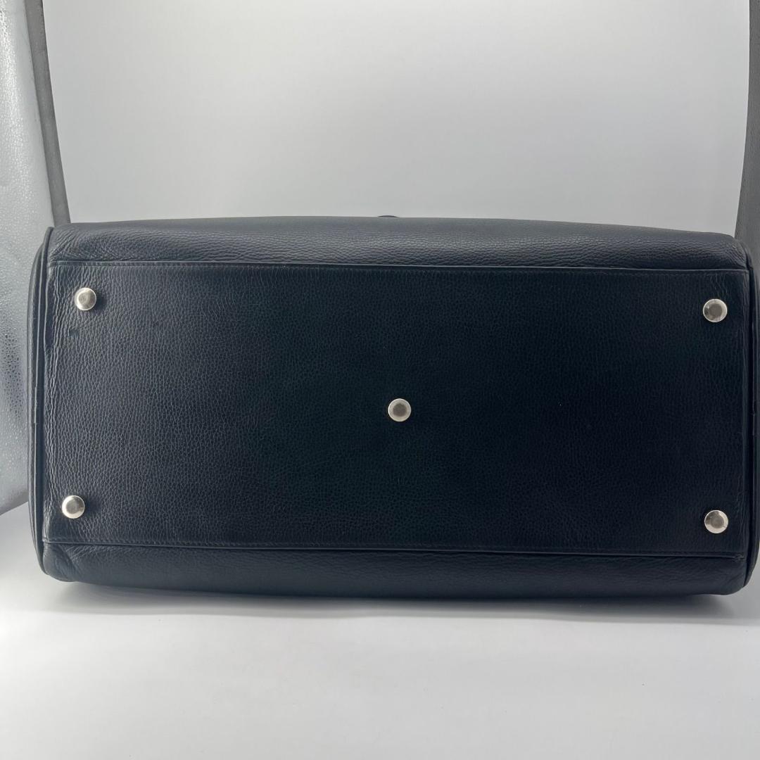 15461✨美品✨エルメネジルドゼニア シボ革 ボストンバッグ 大容量 レザー