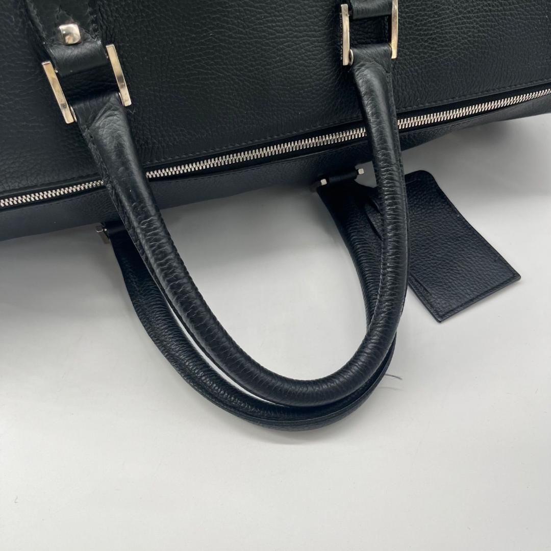 15461✨美品✨エルメネジルドゼニア シボ革 ボストンバッグ 大容量 レザー