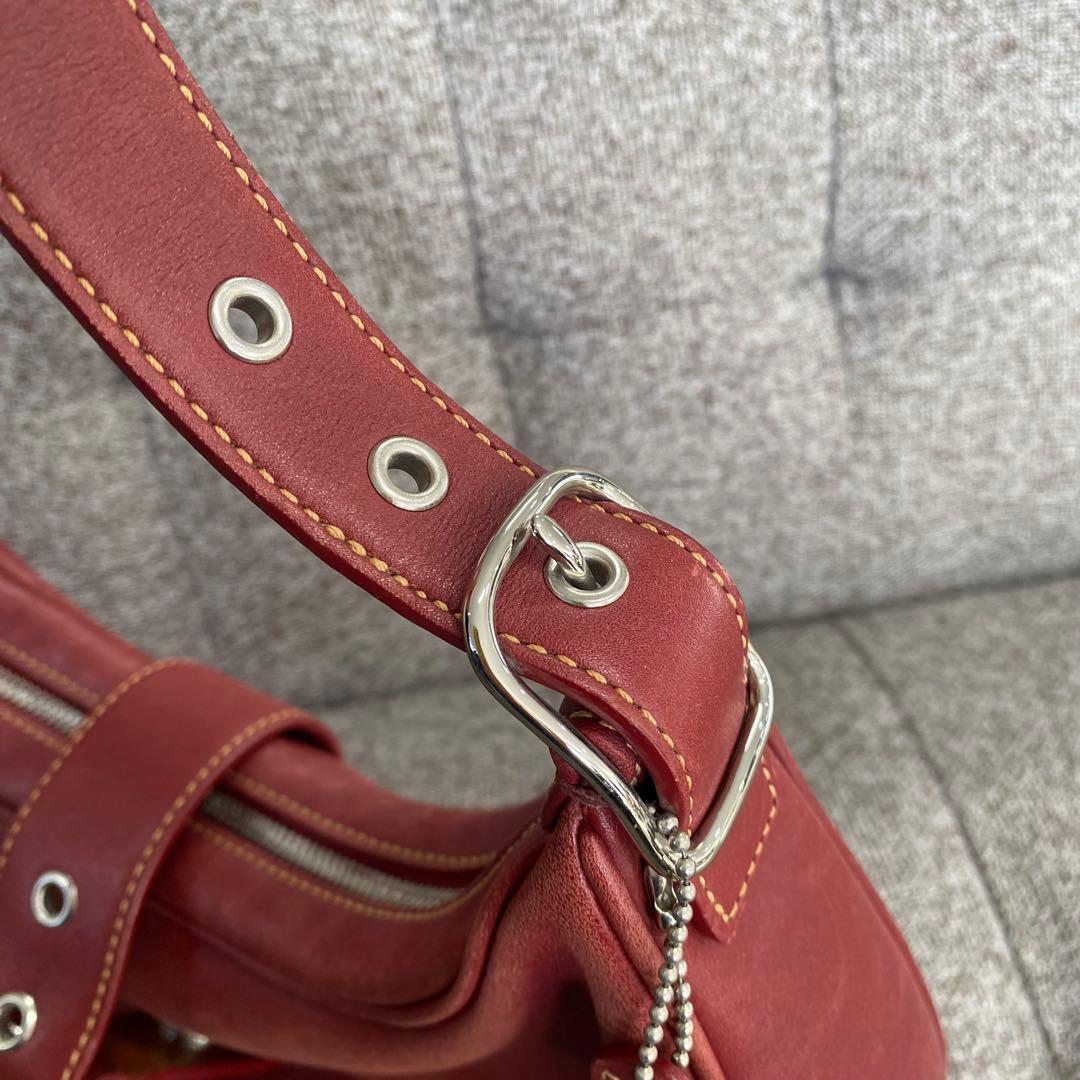 COACH コーチ ワンショルダーバッグ 7592 赤系 エンジ系 D16