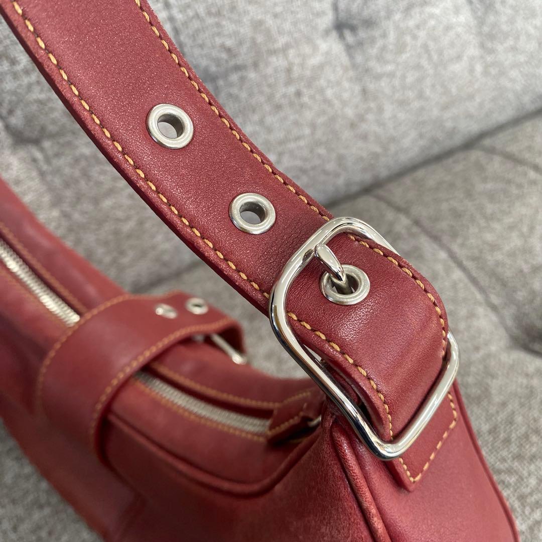 COACH コーチ ワンショルダーバッグ 7592 赤系 エンジ系 D16