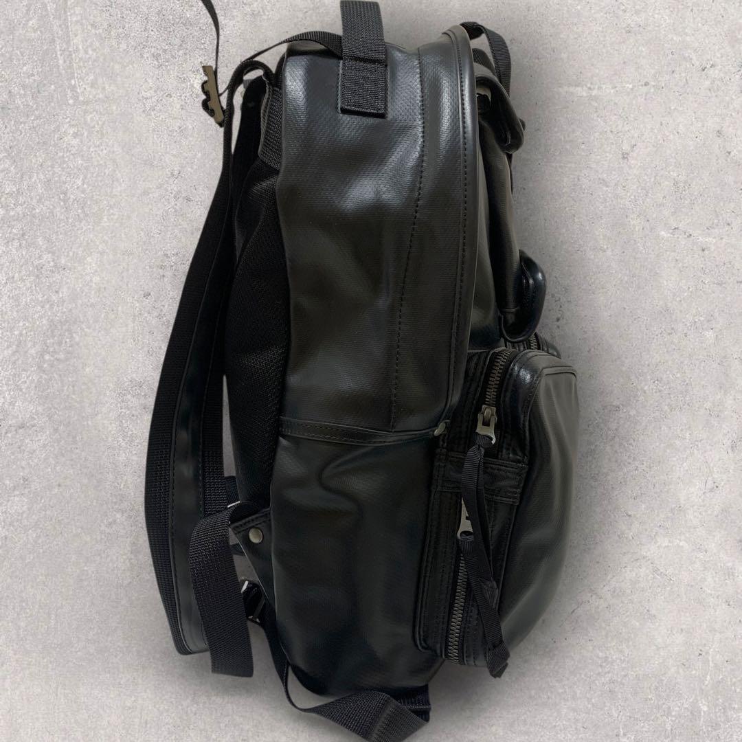 【美品　レア】ラゲッジレーベル　ニューライナー　リュック　PVC　レザー　黒色