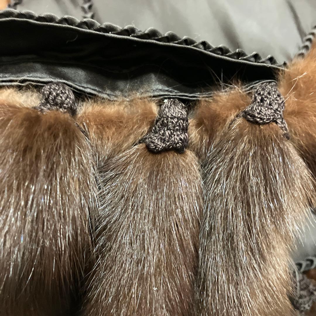 美品セーブル 大判ショール 34×186㌢位