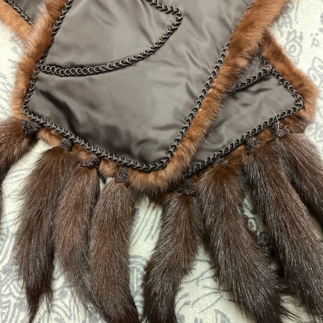 美品セーブル 大判ショール 34×186㌢位