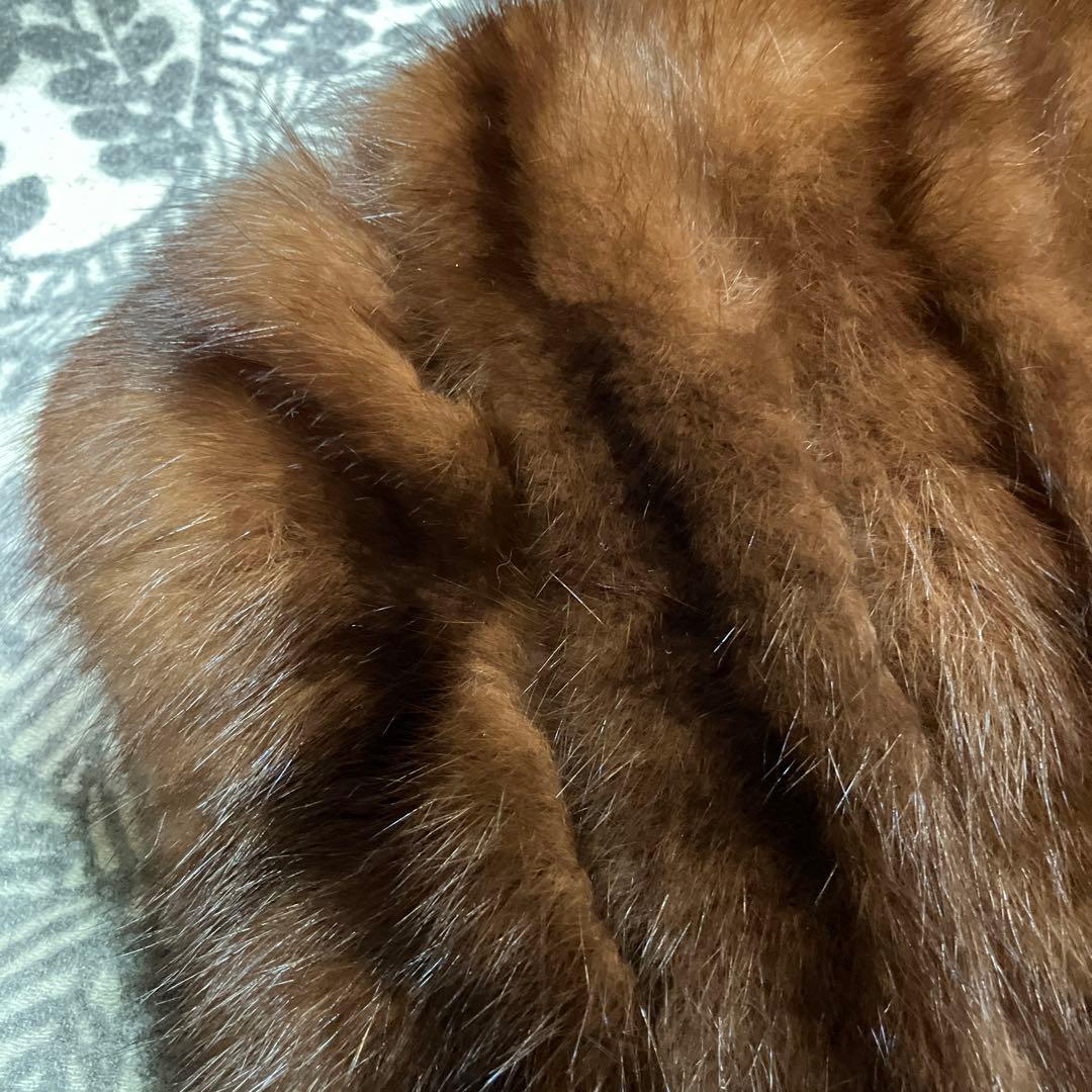 美品セーブル 大判ショール 34×186㌢位