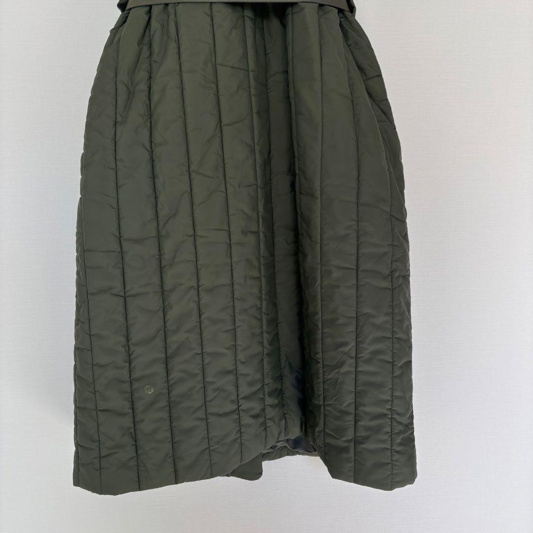美品 lululemon ルルレモン ロングダウンベスト　カーキ ジレ 中綿　L