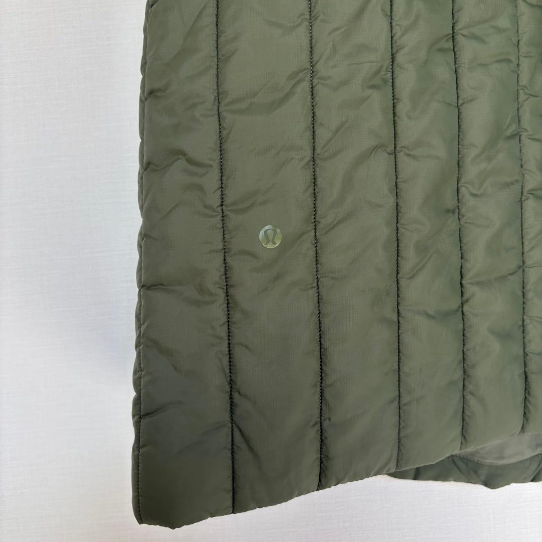 美品 lululemon ルルレモン ロングダウンベスト　カーキ ジレ 中綿　L