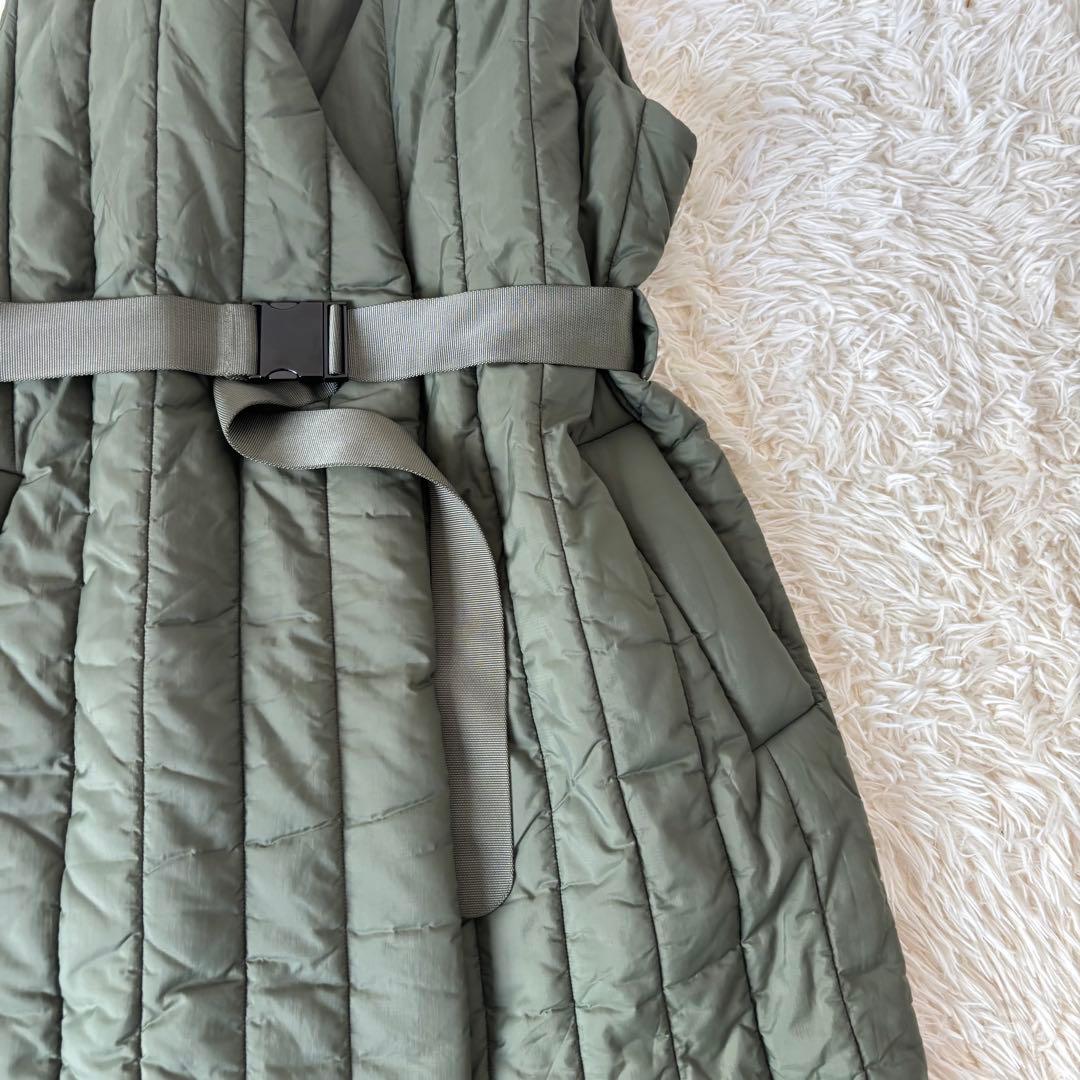 美品 lululemon ルルレモン ロングダウンベスト　カーキ ジレ 中綿　L