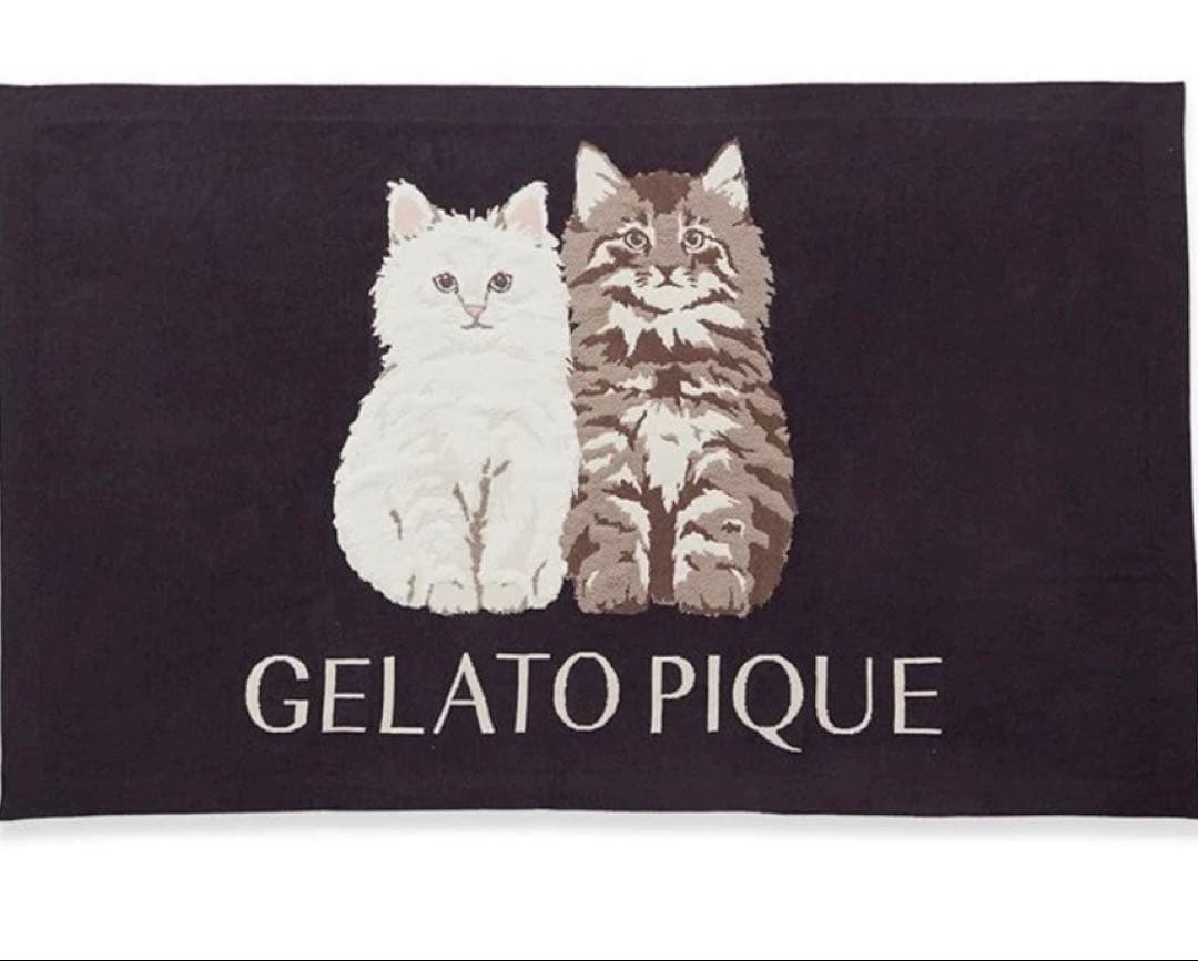 ジェラピケ　ツインキャットジャガードブランケット