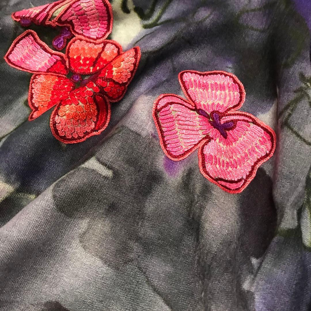 ターラブランカ　未使用　シルクウール　刺繍+染め　maid in India