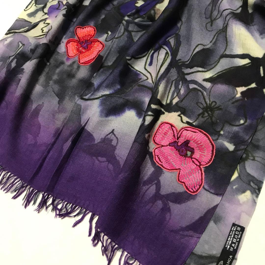 ターラブランカ　未使用　シルクウール　刺繍+染め　maid in India