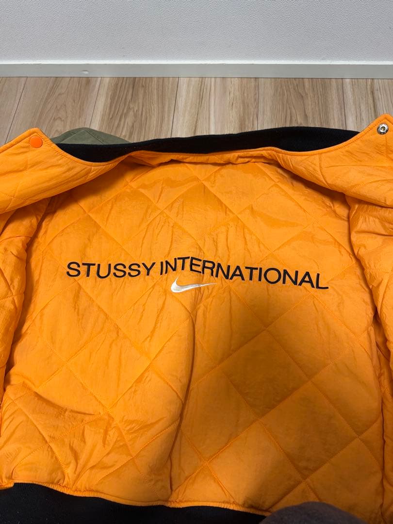 Stüssy MA-1ジャケット オリーブ Nike コラボ　クリーニング済み