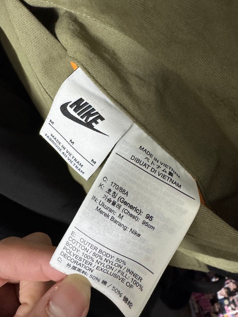 Stüssy MA-1ジャケット オリーブ Nike コラボ　クリーニング済み