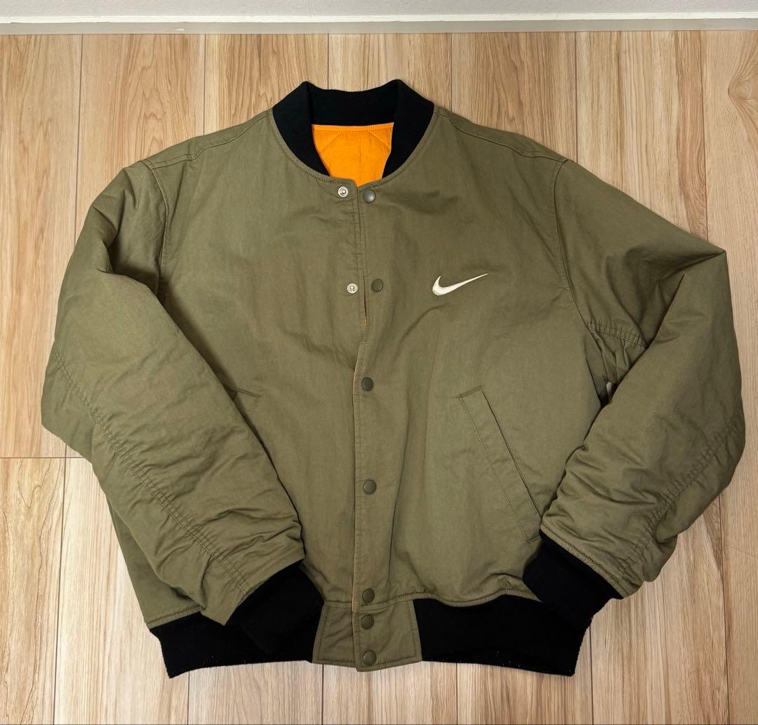 Stüssy MA-1ジャケット オリーブ Nike コラボ　クリーニング済み