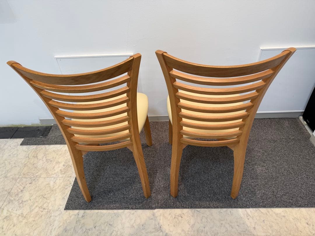 天然木ダイニング椅子２脚大塚家具製送料無料