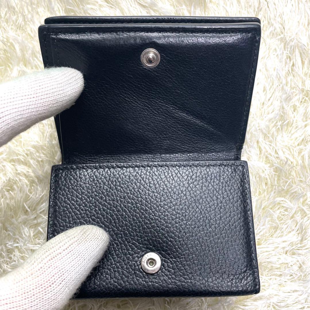 バレンシアガ エブリデイ 三つ折り財布 コンパクト シボ皮 ブラック