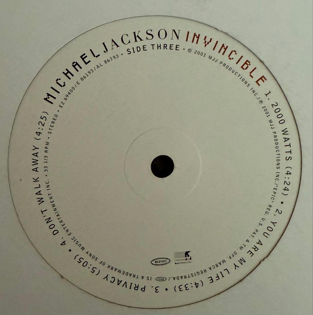 MICHAEL JACKSON INVINCIBLE 2枚組LPレコード