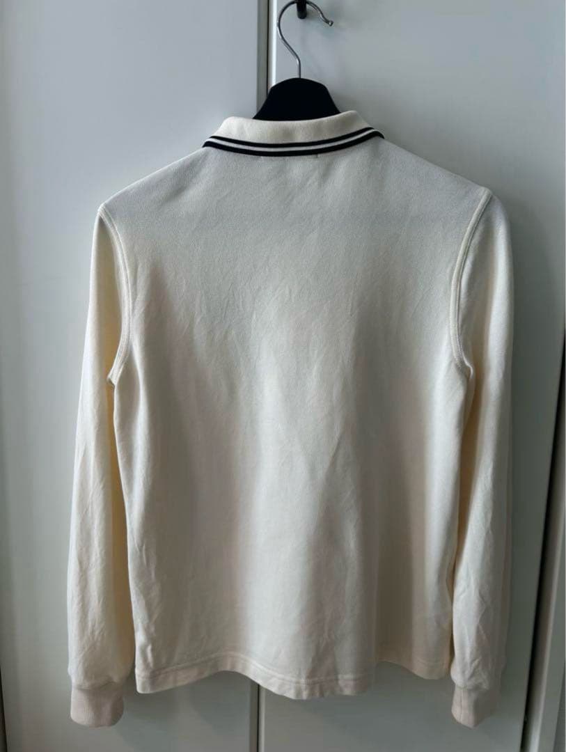 美品　FRED PERRY 長袖ポロシャツ アイボリー UK 12