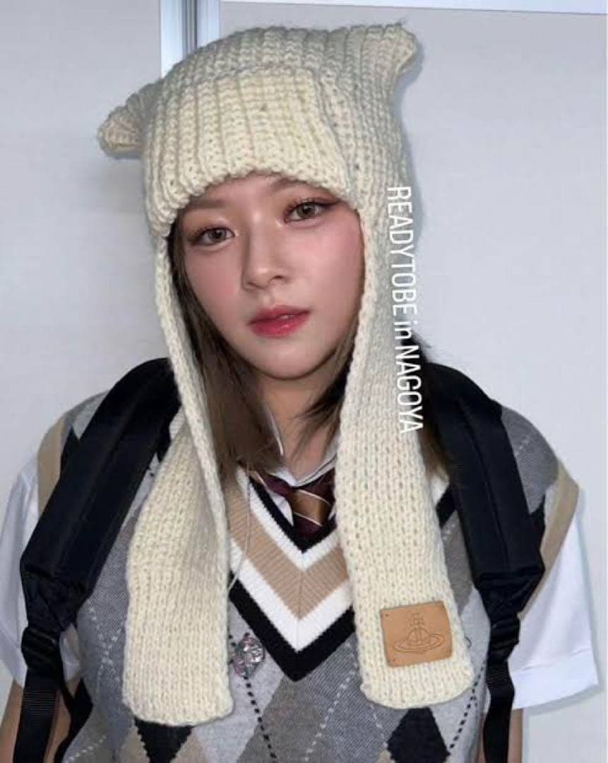 美品♡Vivienne Westwood♡キャットイヤーフラップニット猫耳帽子