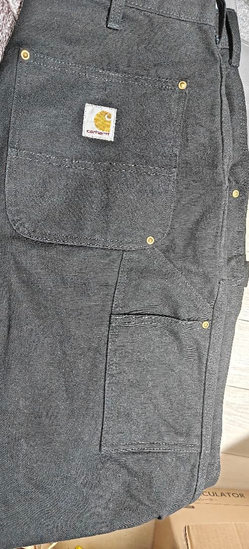 Carhartt B01 ブラック ダブルニー ダックパンツ 32x30