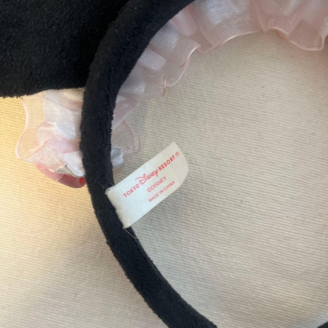 ディズニー ミニー カチューシャ 薔薇 バラ ローズ リボン ピンク