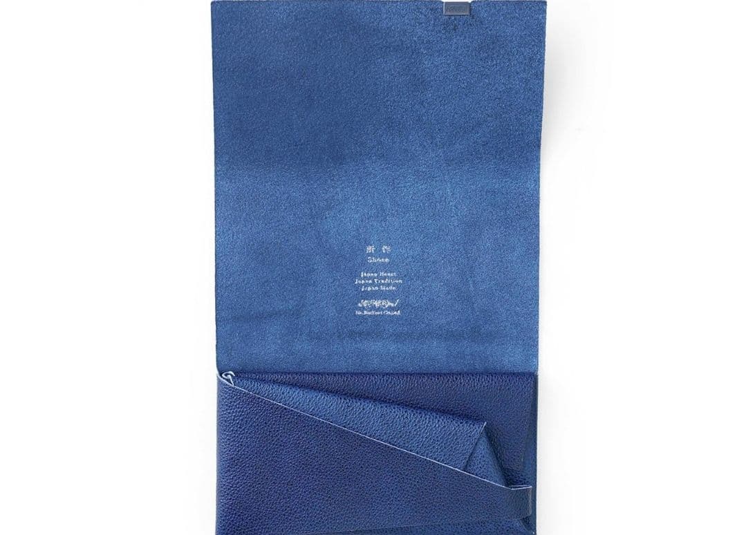 ほぼ新品　所作　姫路黒桟革　ロングウォレット 　藍染　財布